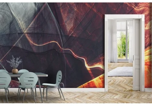 Carta da Parati onde astratte colore rosso 2