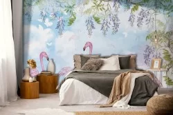 Refined vintage nature flamingo wallpaper-0187