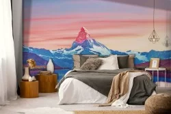 Wallpaper mountain landscape snow with lake-0188