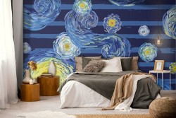 Starry Night Van Gogh Art Painting Wallpaper-0189