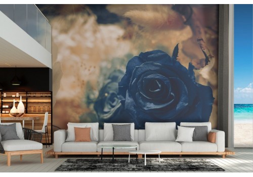 Carta da Parati rosa blu natura raffinata