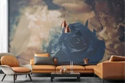 Carta da Parati rosa blu natura raffinata