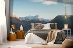 Carta da Parati montagna innevata sul lago paesaggio-0210