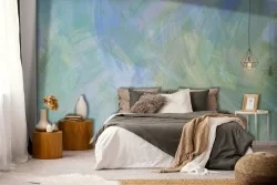 Carta da Parati superficie cemento turchese-0218