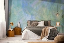 Turquoise cement surface wallpaper-0218