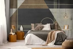 Vintage Gold Geometric Wallpaper Decoration-0225