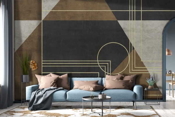 Carta da Parati decorazione geometrica oro vintage-0225