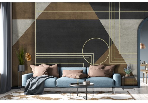 Carta da Parati decorazione geometrica oro vintage-0225 2