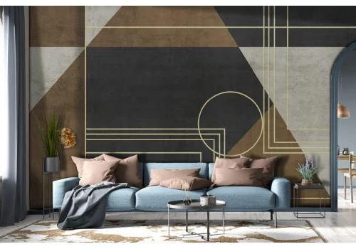 Carta da Parati decorazione geometrica oro vintage-0225 2