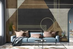 Carta da Parati decorazione geometrica oro vintage-0225