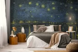 Carta da Parati Notte cielo stellato dipinto Van Gogh-0227