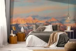 Carta da Parati montagne con neve natura paesaggio-0232