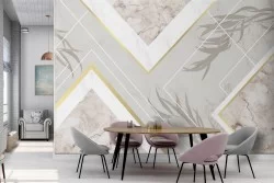 Marble Leaves Design Wallpaper-0240