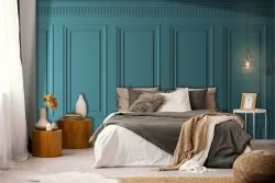Blue vintage refined design wallpaper paneling-0244