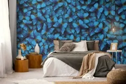Blue butterflies modern design wallpaper-0245