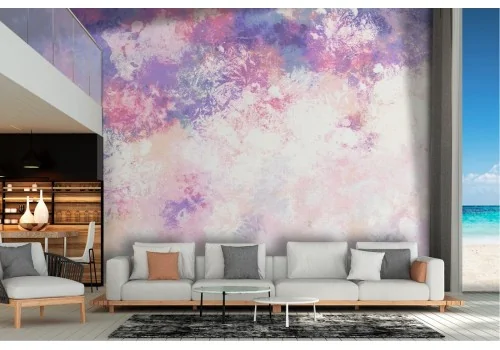 Modern pink and blue color spots wallpaper