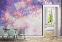 Carta da Parati macchie di colore rosa e blu moderno