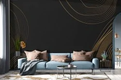 Abstract brown stripes wallpaper waves-0257