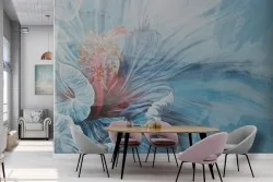 Refined Flower Wallpaper Blue-0258