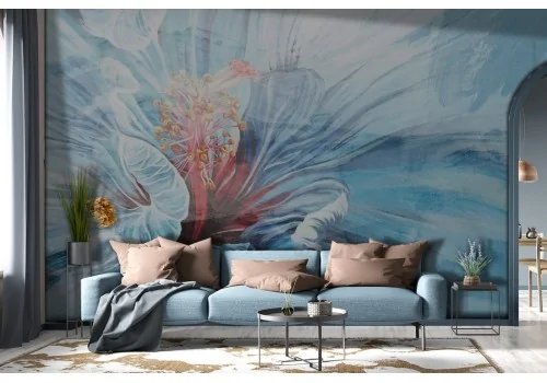 Refined Flower Wallpaper Blue-0258 2