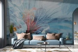 Refined Flower Wallpaper Blue-0258