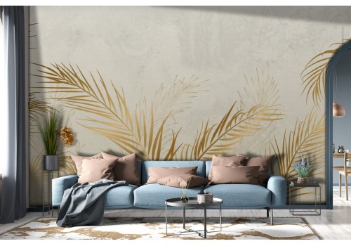 Tropical palm leaves gold luxury wallpaper-0265 2