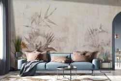 Carta da Parati fiori natura illustrazione vintage-0269