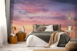 Carta da Parati tramonto rosa montagne paesaggio-0272