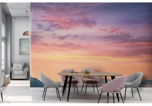 Pink sunset mountains landscape wallpaper-0272 2