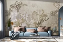 Animal vintage decorations wallpaper on plaster-0277