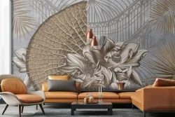 3D Vintage Flowers Wallpaper