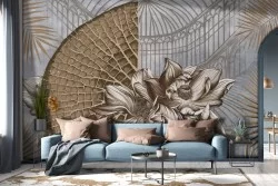 Carta da Parati 3D Fiori Vintage