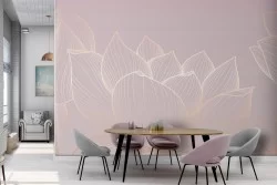 Pink and gold luxury lotus flower wallpaper-0293