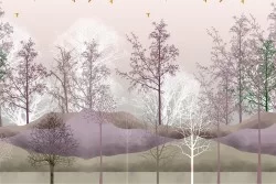 Wallpaper Design and Styles Flora and Fauna Landscapes and Nature Forests and Trees Mountain Stylized Nature