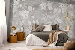 Refined nature white flowers wallpaper-0299