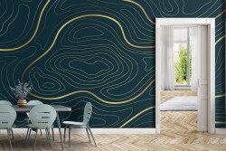 Concentric stripes wallpaper modern luxury design