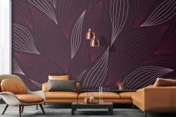 Red flower petals wallpaper modern design-0304
