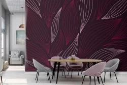 Red flower petals wallpaper modern design-0304