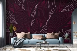 Red flower petals wallpaper modern design-0304