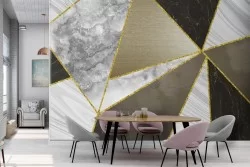 Carta da Parati marmo nero e grigio dettagli oro luxury-0308