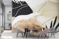 Wallpaper Design and Styles Abstract Flora and Fauna Leaves Nature