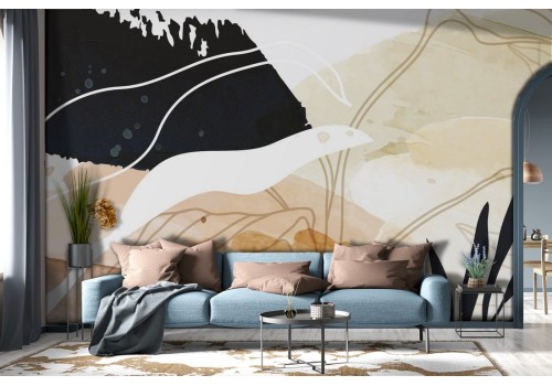 Wallpaper Design and Styles Abstract Flora and Fauna Leaves Nature