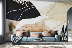 Carta da Parati Design e Stili Flora e Fauna Astratta Foglie Natura