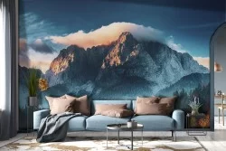 Carta da Parati montagna con foresta paesaggio-0319