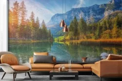 Wallpaper lake in the forest nature landscape-0321