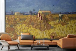 Carta da Parati campo di grano dipinto-0323
