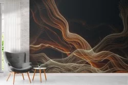 Carta da Parati onde astratte fumo design futuristico
