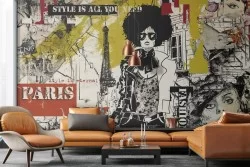 Paris Wallpaper Fashion Design Illustration-0325