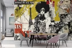 Paris Wallpaper Fashion Design Illustration-0325