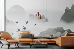 Wallpaper Mountain Oriental Illustration-0327